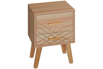 Scandinavian Bedside Table w/ 2 Drawers