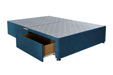 Luxury Reinforced Divan Bed Base with Storage in Teal Green - 5 Sizes!