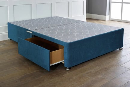 Luxury Reinforced Divan Bed Base with Storage in Teal Green - 5 Sizes!