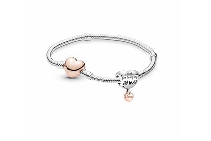 Sentimental Mum Bracelet with Charm- Silver & Rose Gold!