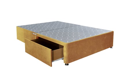 Mustard Reinforced Divan Bed Base w Storage Options: 5 Sizes