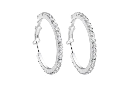 Crystal Hoop Earrings with Cubic Zirconia Offer