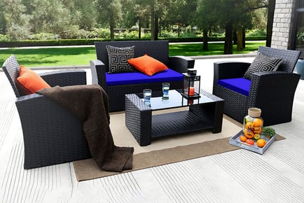 3-Piece Cushion Set for Outdoor Rattan Chairs - 4 Colours