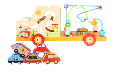 Kids' 5-in-1 Wooden Activity Play Car Centre