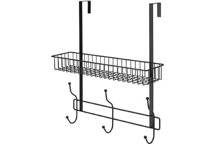 Large Black Hook Over Shower Caddy