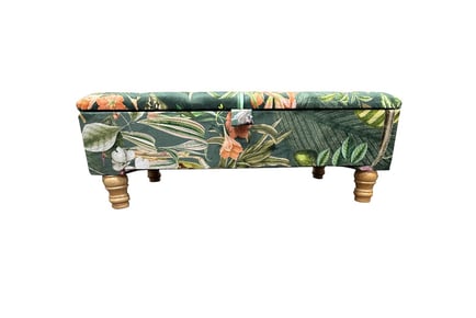 Floral Velvet Ottoman Storage Footstool