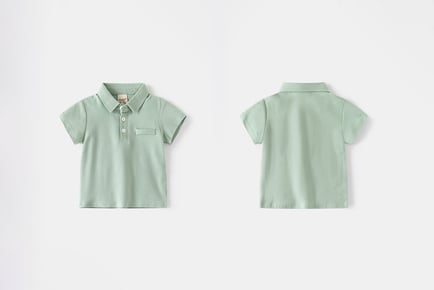 Boy's Solid Colour Cotton Polo T-Shirt - 5 Sizes & 4 Colours