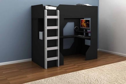 Kids' Kudl Bunk Bed with Desk & Storage - Optional Mattress