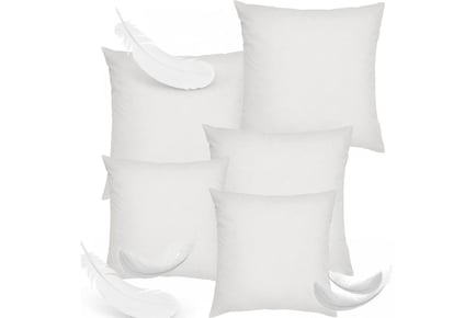 Duck Feather Cushion Pads in 5 Sizes & 4 Pack Options