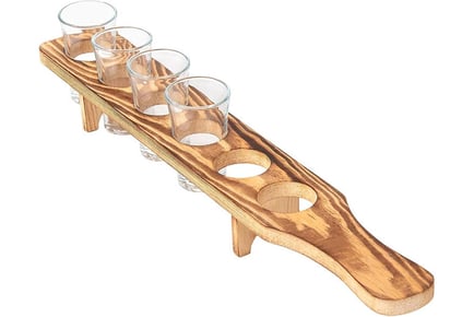 Wooden 6-Shot Glass Holder - Whiskey, Vodka, Tequila and More!