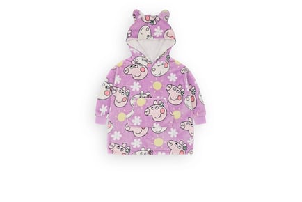 Peppa Pig Purple Scattered Print Blanket Hoodie!