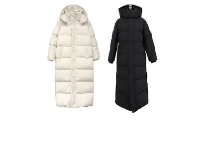 Women's Extra Long Winter Hooded Jacket - 6 Sizes, 2 Colours