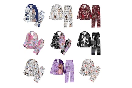 Taylor Swift Inspired Long Sleeve Pyjama Set - 6 Sizes, 9 Designs