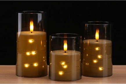 3 Pieces LED Flameless Candle Lights Set