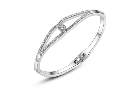 Luxury Rhodium-Plated Infinity Crystal Bracelet!