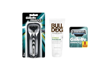 Gillette Shaving Bundle & 100ml Bulldog Face Scrub!