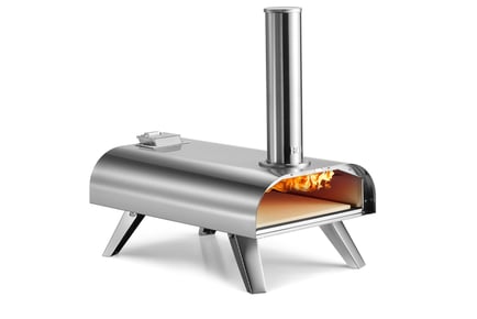 12" Portable Outdoor Wood-Fired BBQ & Pizza Oven!