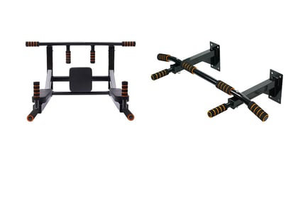 2-in-1 Wall-Mounted Pull-Up Bar with Optional Dip Station Upgrade