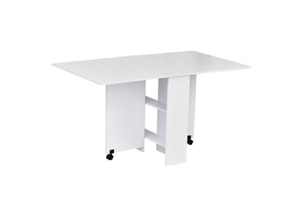 Mobile Drop Leaf Kitchen Table w/Shelves