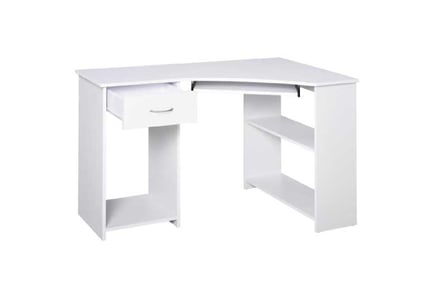 Corner Computer Desk, White