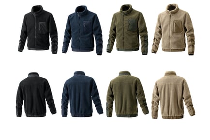 Men's Solid Colour Fleece Winter Jacket - 5 Sizes & 4 Colours