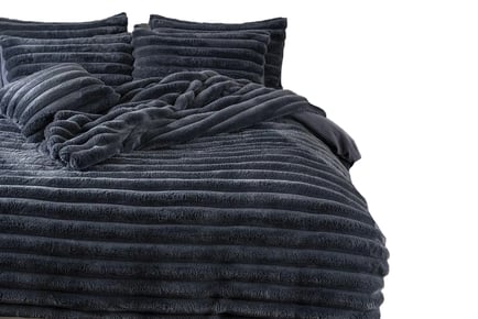 Teddy Fleece Jumbo Corded Duvet Cover & Pillow Set - 4 Sizes & 4 Colours