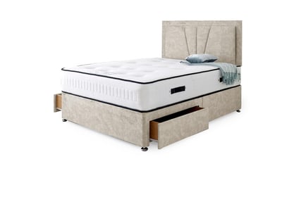 Cream Vienna Divan Bed Set w/ Optional Storage - 6 Sizes