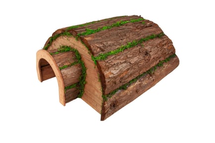 Natural Bark Wooden Outdoor Hedgehog Pet House!