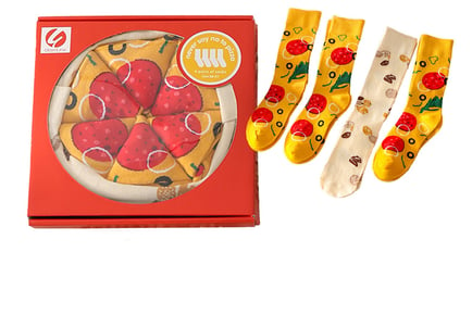 4Pc Unisex Pizza Theme Cotton Socks Set