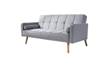 Extendable Grey Linen Sofa Bed