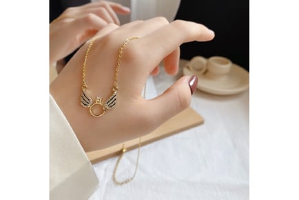 Women Crystal Angel Wings Necklace