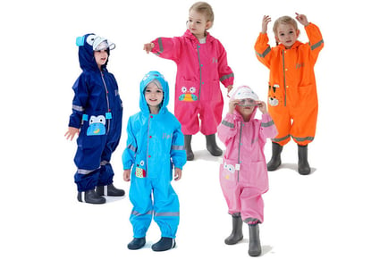 Kids' Cartoon Themed Hooded Raincoat - 5 Sizes & 6 Colours