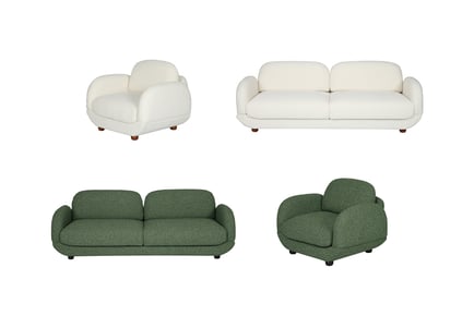 Luca Boucle Cloud Sofa Range - 2 Sizes & 2 Colours