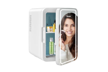 10L Portable Beauty Fridge with LED Mirror