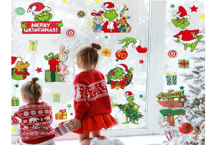 9 Sheets Grinch Christmas Window Sticker