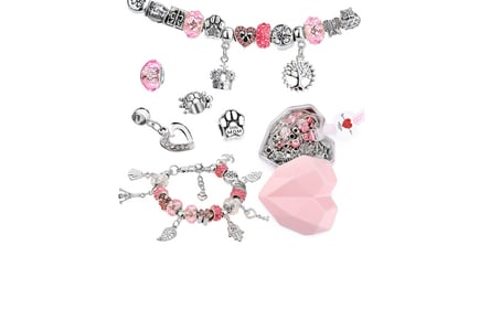 DIY Charm Bracelet Set for Kids - Blue or Pink