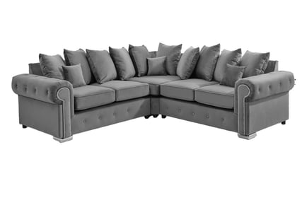 Olympia Plush Velvet Corner Scatterback Sofa - 6 Colours