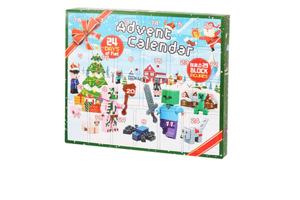 Minecraft Inspired Christmas Advent Calendar - White, Green