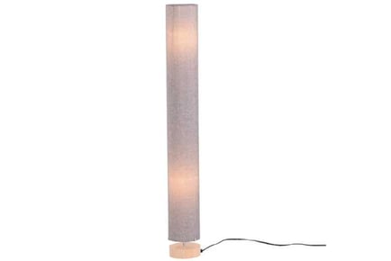 120H cm Wooden Floor Lamp Linen Fabric