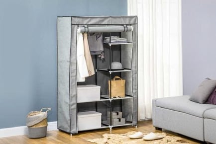 Portable Fabric Wardrobe with 6 Shelves