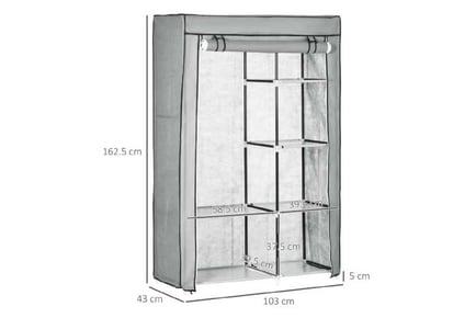 Portable Fabric Wardrobe with 6 Shelves