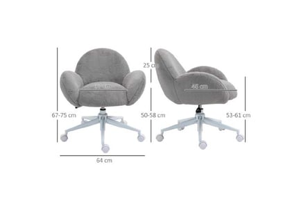 Fluffy Office Chair w/ Backrest&Wheels