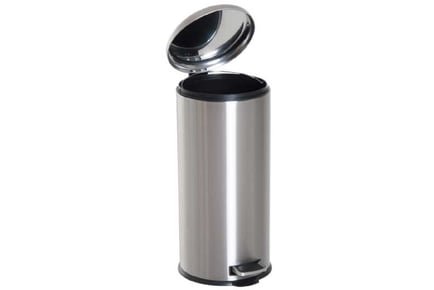 30L Stainless Steel Foot Pedal Bin