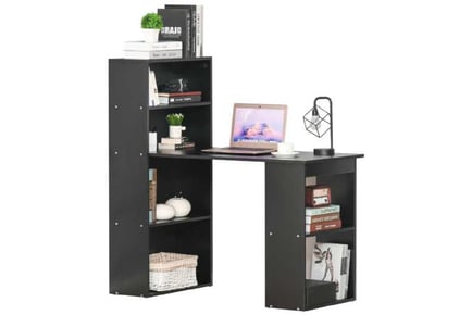 Compact Desk w/ 6-Tier Shelves