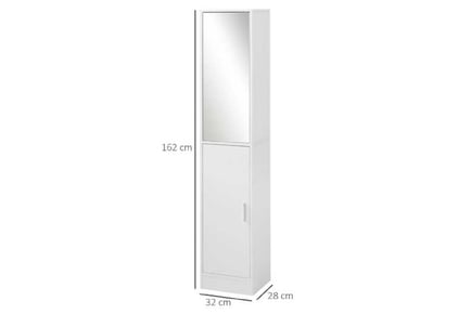 kleankin Tall Mirrored Bathroom Cabinet