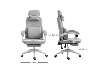 Vinsetto Office Chair w/ Manual Footrest