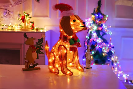 Christmas Decoration LED Lighted Cat or Dog Figures