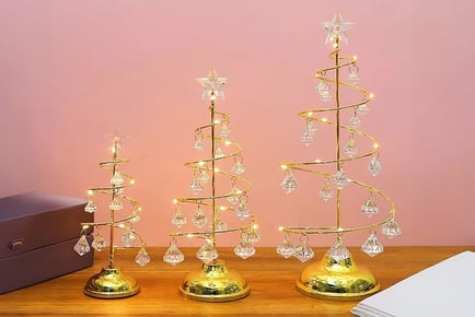 Luxury Crystal Christmas Tree Lamp - 3 Sizes, 2 Colours