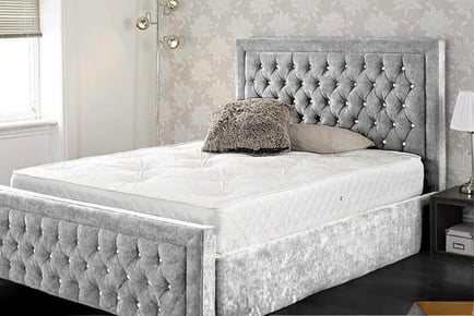 Bliss Crush Velvet Frame Bed - 3 Colours & 5 Sizes!