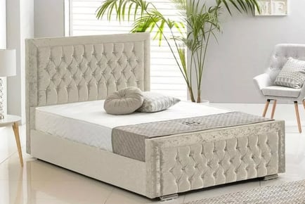 Bliss Crush Velvet Frame Bed - 3 Colours & 5 Sizes!